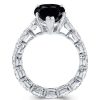 Black Sapphire Pear Cut Engagement Ring for Women in 925 Sterling Silver