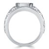 Asscher Cut Blue Sapphire Art Deco Cocktail Ring in Sterling Silver