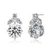 Sterling Silver Round Cut Drop Earrings - Vintage Style