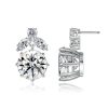 Sterling Silver Round Cut Drop Earrings - Vintage Style