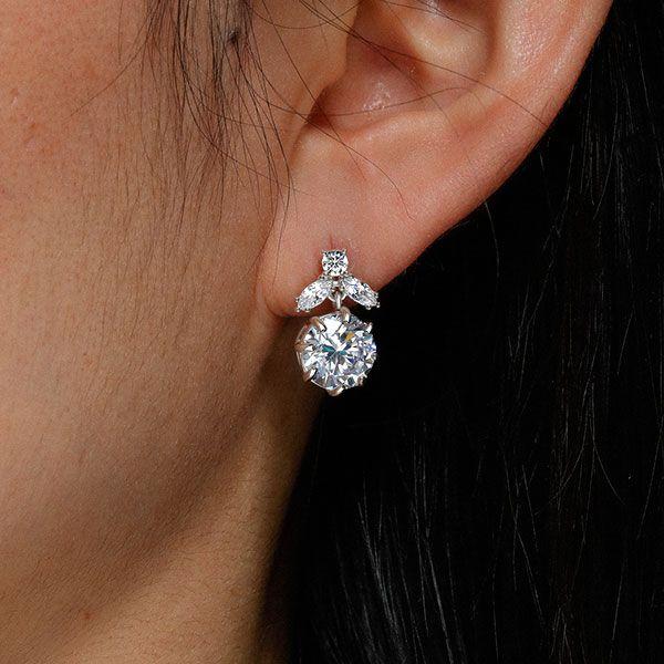 Sterling Silver Round Cut Drop Earrings - Vintage Style