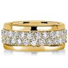 Golden Eternity Wedding Band - Micro Pave CZ - 18K Gold Plated Sterling Silver