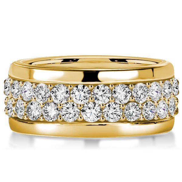 Golden Eternity Wedding Band - Micro Pave CZ - 18K Gold Plated Sterling Silver
