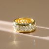 Golden Eternity Wedding Band - Micro Pave CZ - 18K Gold Plated Sterling Silver