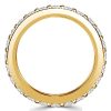 Golden Eternity Wedding Band - Micro Pave CZ - 18K Gold Plated Sterling Silver