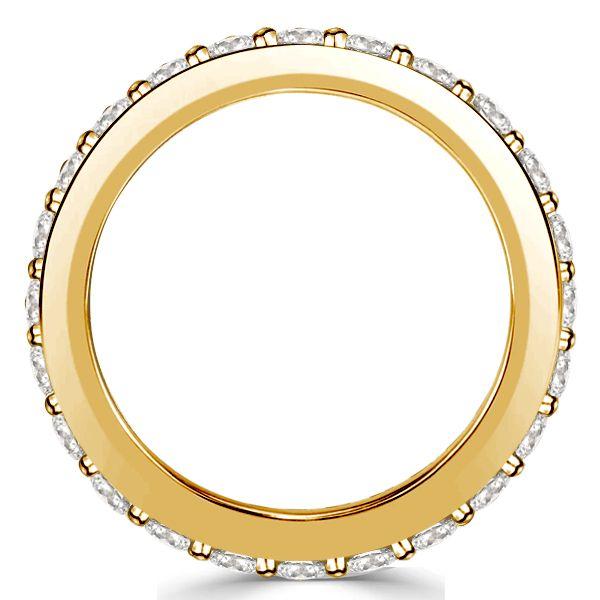 Golden Eternity Wedding Band - Micro Pave CZ - 18K Gold Plated Sterling Silver