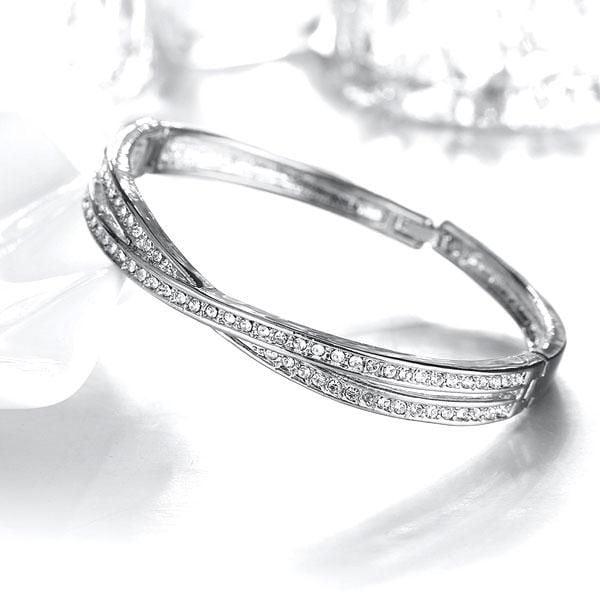 Sterling Silver Plated Women's Fashion Bracelet with 1.40 CT. TW Stones, 7.5 Inch