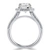 Sterling Silver Halo Split Shank Engagement Ring for Women with 2.64 CT. TW. Stones