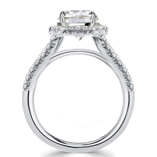 Sterling Silver Halo Split Shank Engagement Ring for Women with 2.64 CT. TW. Stones