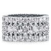 Triple Row Marquise Cut CZ Eternity Wedding Band - Sterling Silver