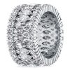 Triple Row Marquise Cut CZ Eternity Wedding Band - Sterling Silver