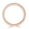 18K Rose Gold Plated Sterling Silver Micro Pave White Sapphire Classic Wedding Band