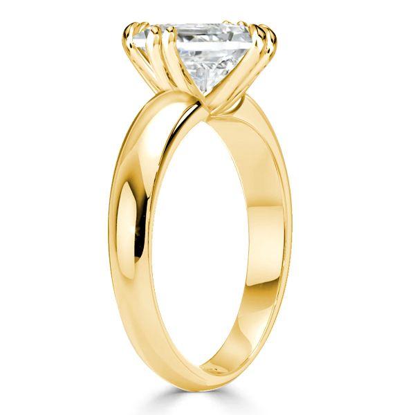 East West Asscher Cut White Sapphire Engagement Ring - Sterling Silver