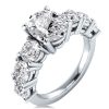 Oval White Sapphire 3PC Wedding Set - Sterling Silver Bridal Ring Set