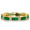 Golden Emerald Green Eternity Band - 18K Gold Plated Stackable Ring