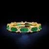 Golden Emerald Green Eternity Band - 18K Gold Plated Stackable Ring