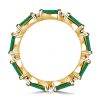 Golden Emerald Green Eternity Band - 18K Gold Plated Stackable Ring