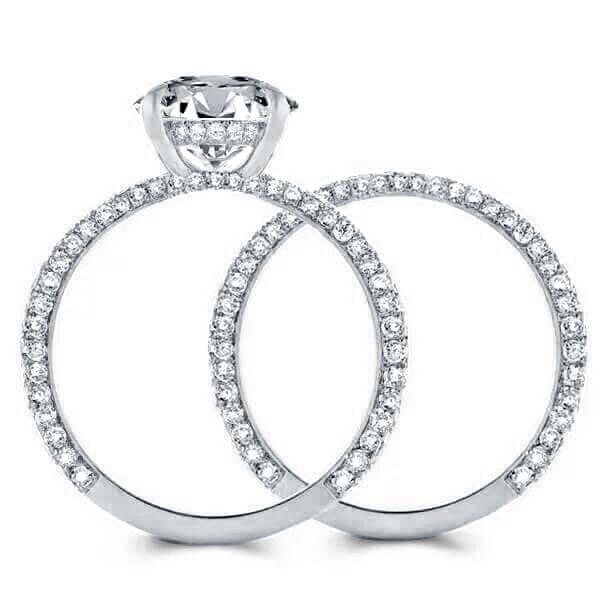 Classic Round Cut Women's Bridal Set in 925 Sterling Silver