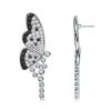 Black and White Butterfly Chandelier Earrings - Sterling Silver Bridal Earrings