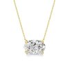 18K Gold Plated Sterling Silver Oval Pendant Necklace & Stud Earrings Set - Choose Your Length