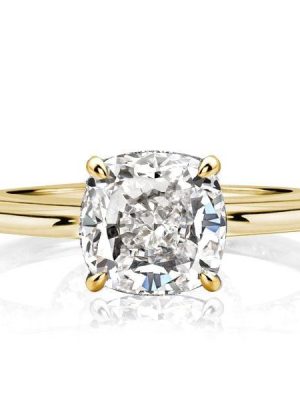 Classic 3.00 CT. TW. Solitaire Engagement Ring in 18K Gold Plated Sterling Silver