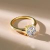 Classic 3.00 CT. TW. Solitaire Engagement Ring in 18K Gold Plated Sterling Silver