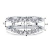 Sterling Silver Wedding Ring Enhancer Guard with Shared Prong CZ - Available in Silver, Gold & Rose Gold