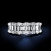 Sterling Silver Half Eternity Wedding Band with Marquise and Emerald Cut Stones 2.52 CTW