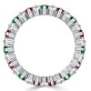 Multi-Color Baguette Cut Eternity Band - Sterling Silver Anniversary Ring