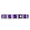 Princess Cut Amethyst Eternity Band Ring in Sterling Silver
