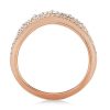 Rose Gold Crown Chevron Wedding Band - 18K Rose Gold Plated Sterling Silver