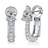 Pear-Shaped White Sapphire Hoop Earrings in Sterling Silver