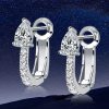 Pear-Shaped White Sapphire Hoop Earrings in Sterling Silver