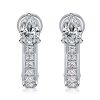 Pear-Shaped White Sapphire Hoop Earrings in Sterling Silver
