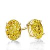 Golden Yellow Sapphire Stud Earrings - 18K Gold Plated Sterling Silver