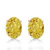 Golden Yellow Sapphire Stud Earrings - 18K Gold Plated Sterling Silver