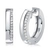 Sterling Silver Round Cut Hoop Earrings for Women - 0.65 CT. TW.