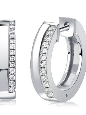 Sterling Silver Round Cut Hoop Earrings for Women - 0.65 CT. TW.