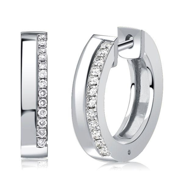 Sterling Silver Round Cut Hoop Earrings for Women - 0.65 CT. TW.