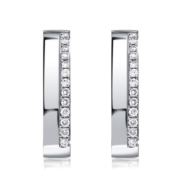 Sterling Silver Round Cut Hoop Earrings for Women - 0.65 CT. TW.