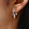 Sterling Silver Round Cut Hoop Earrings for Women - 0.65 CT. TW.