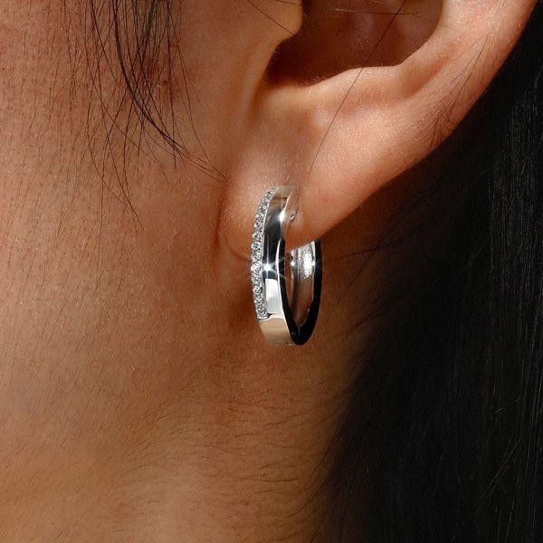 Sterling Silver Round Cut Hoop Earrings for Women - 0.65 CT. TW.