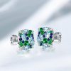 Aquamarine Sterling Silver Multi-Color Stud Earrings for Women