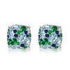 Aquamarine Sterling Silver Multi-Color Stud Earrings for Women