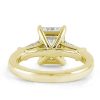 Three Stone Emerald Created White Sapphire Engagement Ring in 18K Gold Plated Sterling Silver