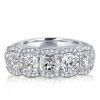 Halo Round & Cushion Cut Sterling Silver Bridal Jewelry Set - 5.0 CT. TW.