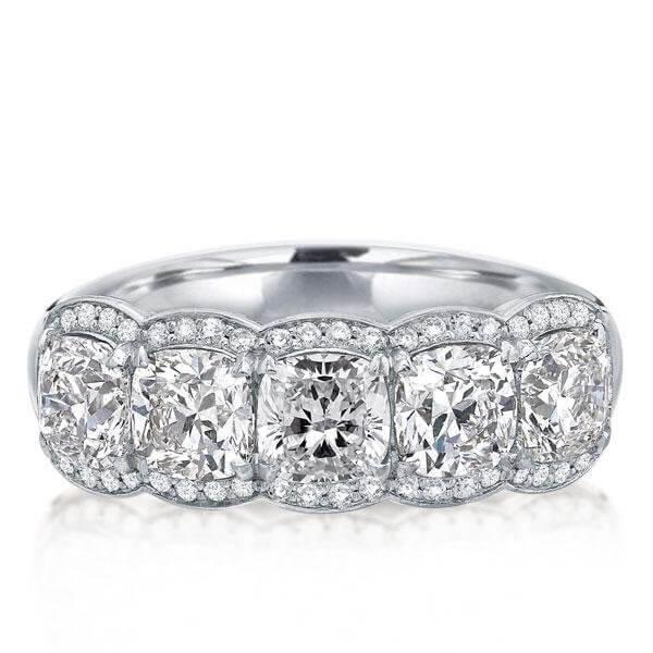 Halo Round & Cushion Cut Sterling Silver Bridal Jewelry Set - 5.0 CT. TW.