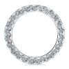 Shared Prong Created White Sapphire Eternity Band in Rhodium Plated Sterling Silver