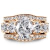 18K Rose Gold Plated Sterling Silver Engagement Wedding Ring for Women - 5.00 CT Center Stone