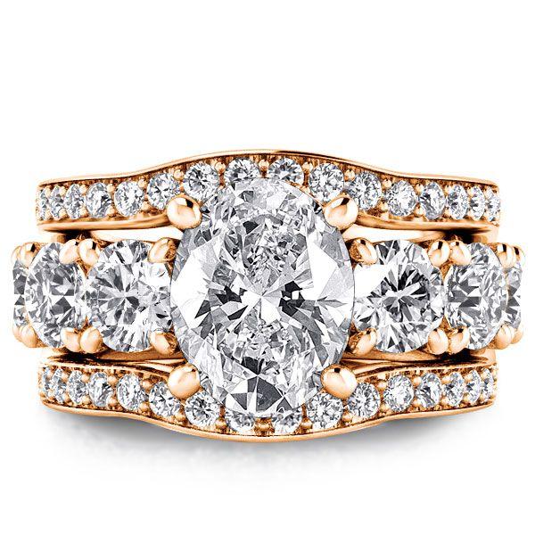 18K Rose Gold Plated Sterling Silver Engagement Wedding Ring for Women - 5.00 CT Center Stone